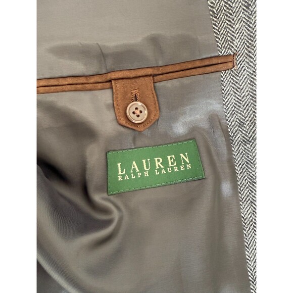 Ralph Lauren 100% Wool Charcoal Herringbone‎ Preppy Patch Sport Jacket 42R NWT - Picture 15 of 16